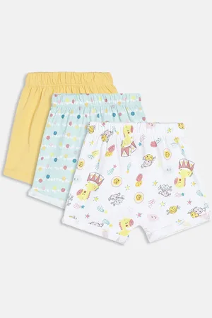 MINI KLUB Girls Pack Of 3 Printed Pure Cotton Shorts