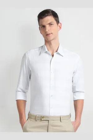 Arrow Spread Collar Slim Fit Opaque Checked Cotton Formal Shirt