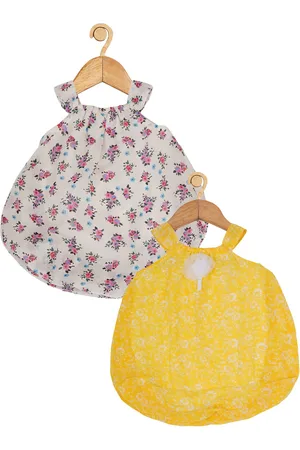 Creative Infant Girls Pack of 2 Printed Shoulder Straps A-Line Dresses