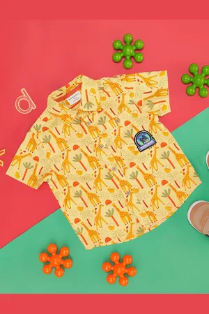Pantaloons Boys Floral Printed Spread Collar Short Sleeves Cotton Casual Shirt