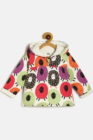 MINI KLUB Girls Lightweight Graphic Printed Cotton Hooded Bomber Jacket