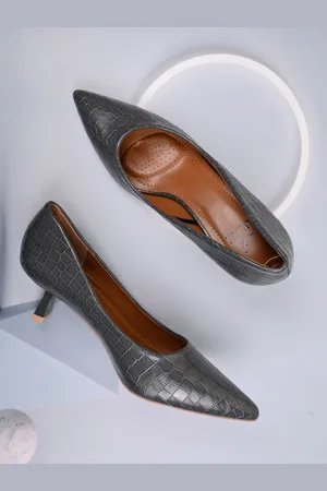 Jove Textured Pointed Toe Kitten Heels