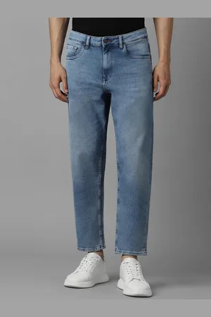 Louis Philippe Men Slim Fit Heavy Fade Clean Look Pure Cotton Jeans