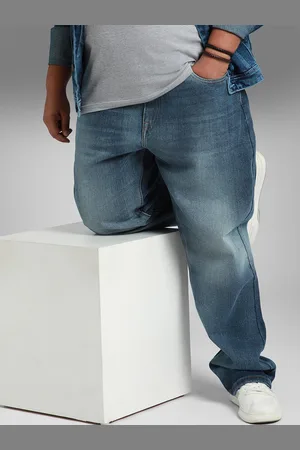 High Star Men Plus Size Straight Fit Light Fade Jeans
