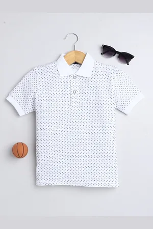 BAESD Boys Geometric Printed Polo Collar Cotton T-shirt