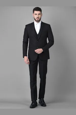 Canary London Men Black Solid Slim-Fit Single-Breasted 3-Piece Formal Suit