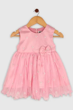 BAESD Girls Round Neck Embellished Fit & Flare Dress