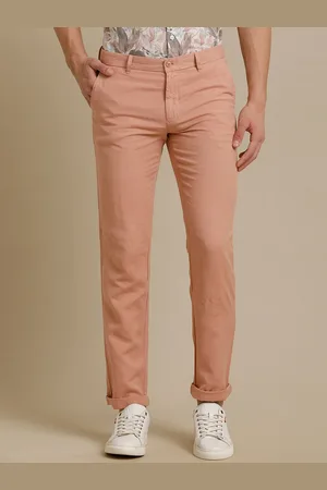 Linen Club Men Smart Fit Pure Linen Casual Trousers