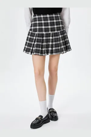 Koton Women Checked Flared Mini Skirt