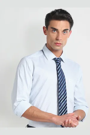Arrow Slim Fit Checked Spread Collar Long Sleeves Formal Shirt
