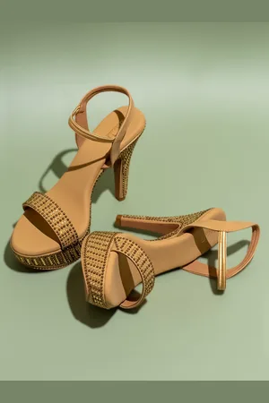 Buy Now , Women Peach Embellished Platform Heels – Inc5 Shoes