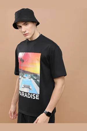 Highlander Unisex Typography Printed Applique Drop-Shoulder Oversized T-shirt