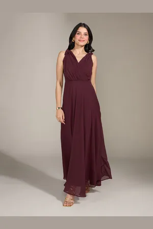 20Dresses Burgundy V-Neck Maxi Dress