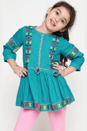 BAESD Girls Embroidered Embellished Peplum Top