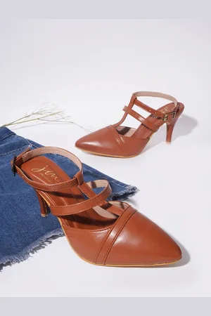 JM Looks Pointed Toe Slim Heeled Mules