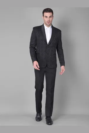 Canary London Self-Design Slim-Fit Single-Breasted Jacquard Two-Piece Formal Suit
