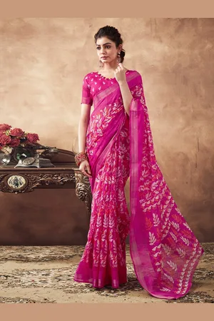 Kalini Floral Printed Zari Bagh Saree