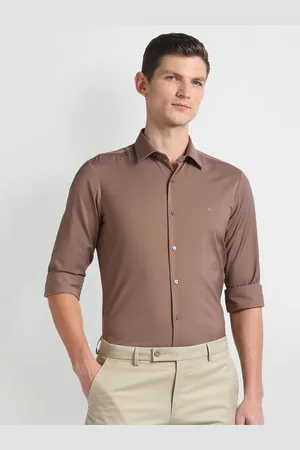 Arrow Spread Collar Long Sleeves Slim Fit Formal Shirt