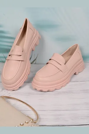 Jove Women Lightweight Heeled Penny Loafers