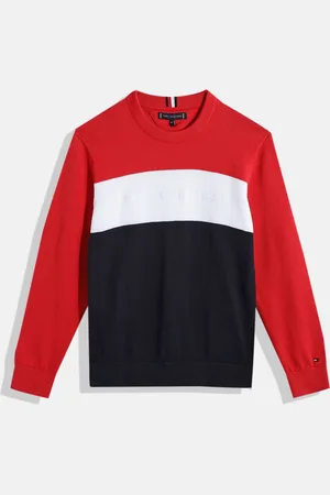 Tommy Hilfiger Boys Colourblocked Pure Cotton Pullover Sweater