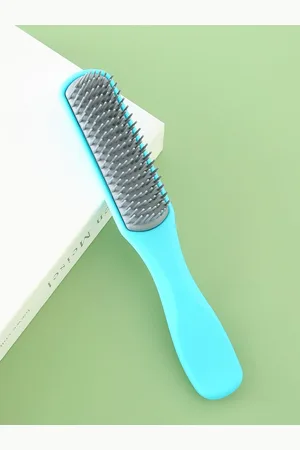 Yellow Chimes Flat Vented Hair Brush with Strong & Flexible Bristles - Blue