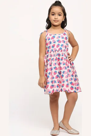 GUFRINA Girls Conversational Printed Cotton A-Line Dress