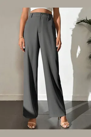Broadstar Women Smart Loose Fit High-Rise Trousers