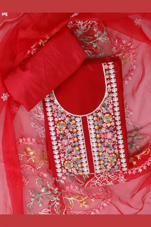 SALWAR STUDIO Floral Embroidered Unstitched Dress Material