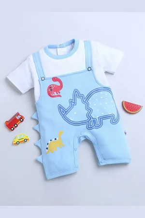 BUMZEE Infants Boys Printed Pure Cotton Rompers