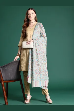 Sangria Women Floral Woven Design Shawl