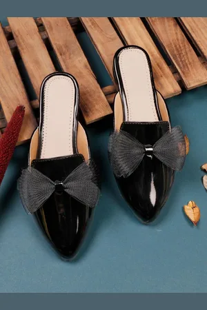 MEHNAM Women Bow Detail Flat Mules