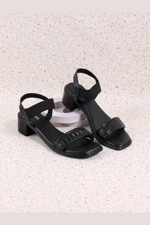 Metro Textured Open Toe Block Heels
