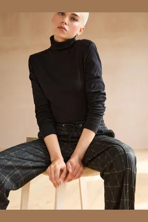 Next Women High Neck Pure Cotton T-shirt