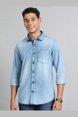 Bushirt Comfort Faded Denim Casual Shirt