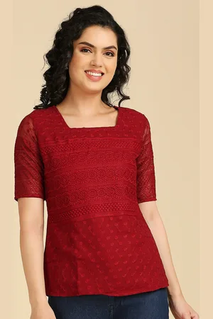 GUFRINA Ethnic Motif Embroidered Square Neck Top