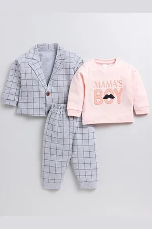 Moms Love Infant Boys Typography Printed Sweatshirt With Trousers & Waistcoat