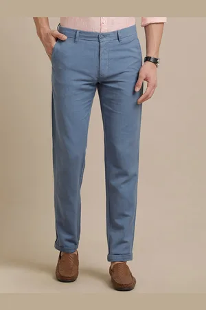 Linen Club Men Smart Pure Linen Casual Trousers