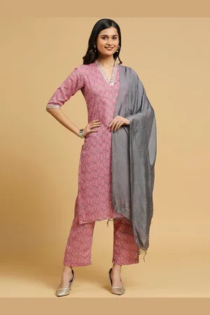 GUFRINA Floral Printed Sequinned Kurta & Trousers With Dupatta