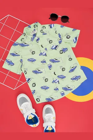 Pantaloons Boys Printed Printed Spread Collar Casual Shirt