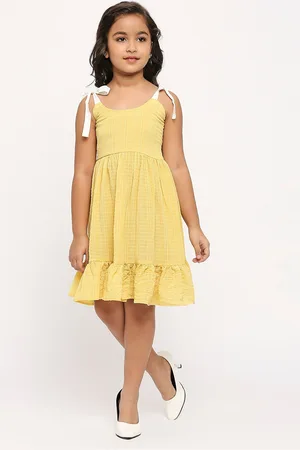 GUFRINA Girls Checked Gathered Detailed Fit & Flare Dress