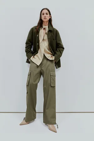 H&M Women Pure Cotton Cargo Trousers