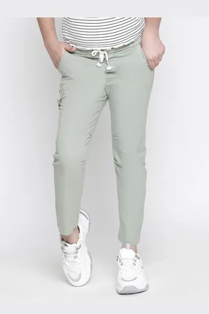 Oxolloxo Girls Mid-Rise Elasticated Tie-Knotted Cotton Track Pants