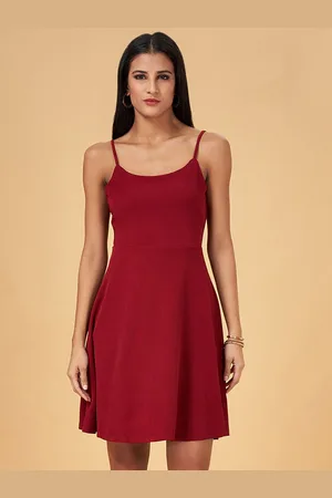 PEOPLE Shoulder Sleeves Fit & Flare Dress