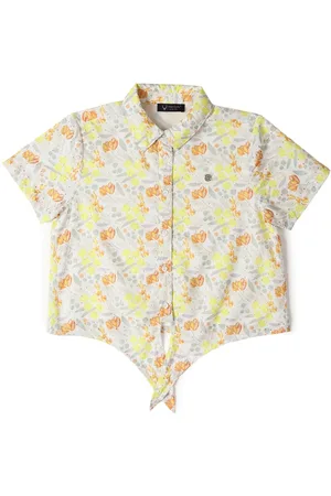 Allen Solly Girls Floral Printed Cotton Spread Collar Straight Casual Shirt