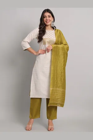 GUFRINA Ethnic Motifs Printed Regular Sequined Kurta with Trousers & Dupatta