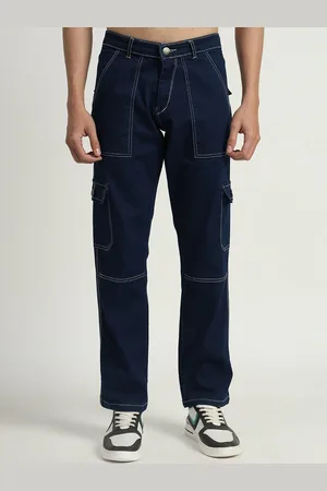 Ragzo Men Relaxed Fit Stretchable Pure Cotton Cargo Jeans
