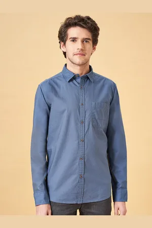 Pantaloons Slim Fit Spread Collar Oxford Pure Cotton Casual Shirt