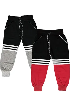 BAESD Kids Pack Of 2 Coloblocked Pure Cotton Joggers