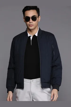Buy Louis Philippe Sport Louis Philippe Sport Men Navy Blue Reversible  Stand Collar Puffer Jacket at Redfynd