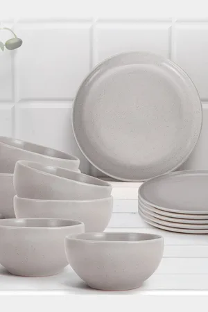 Anko White 12 Pieces Stoneware Matte Dinner Set
